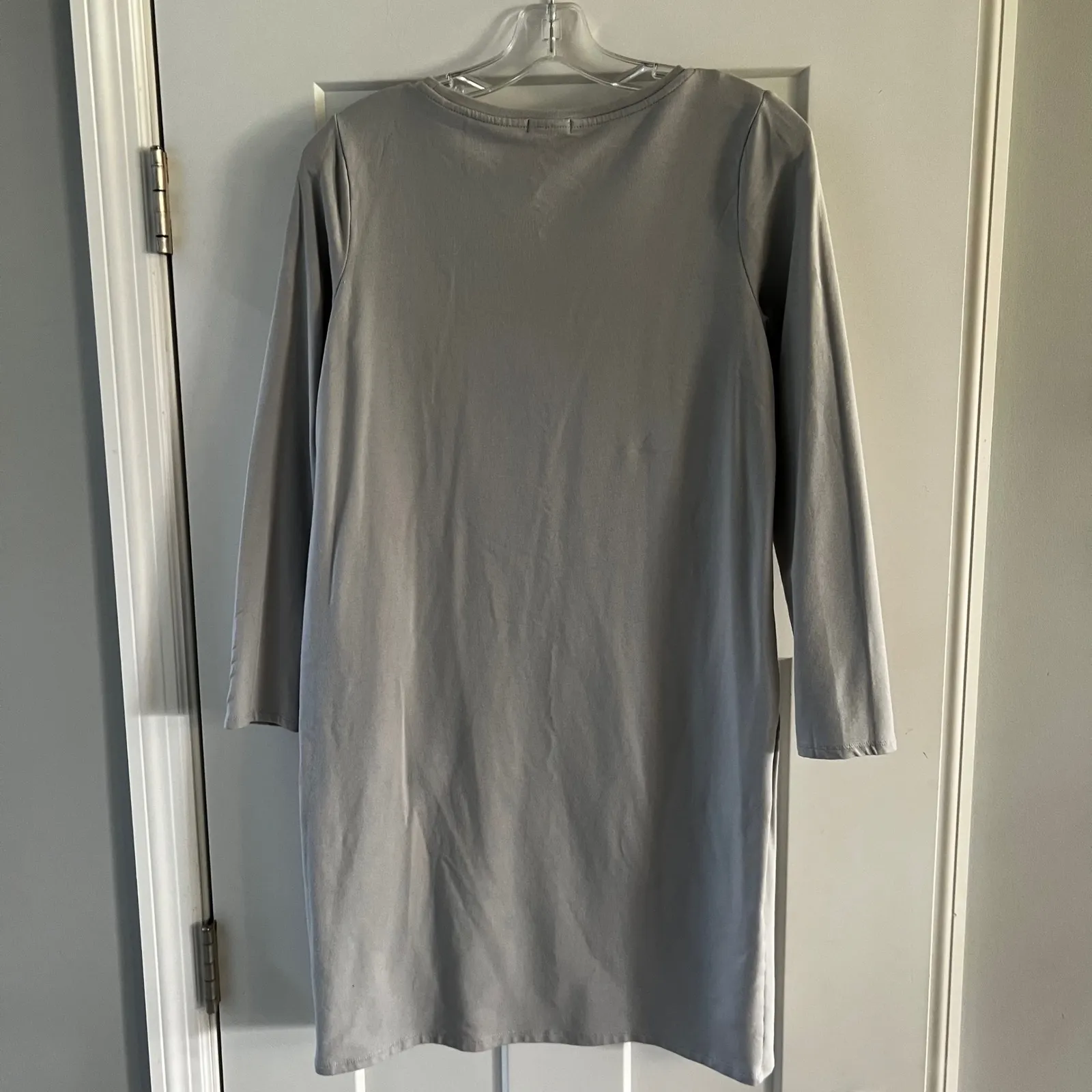 Pure Jill Women's XS Gray Pima Cotton Modal Spandex Long Sleeve‎ Pocket Dress - Image 6