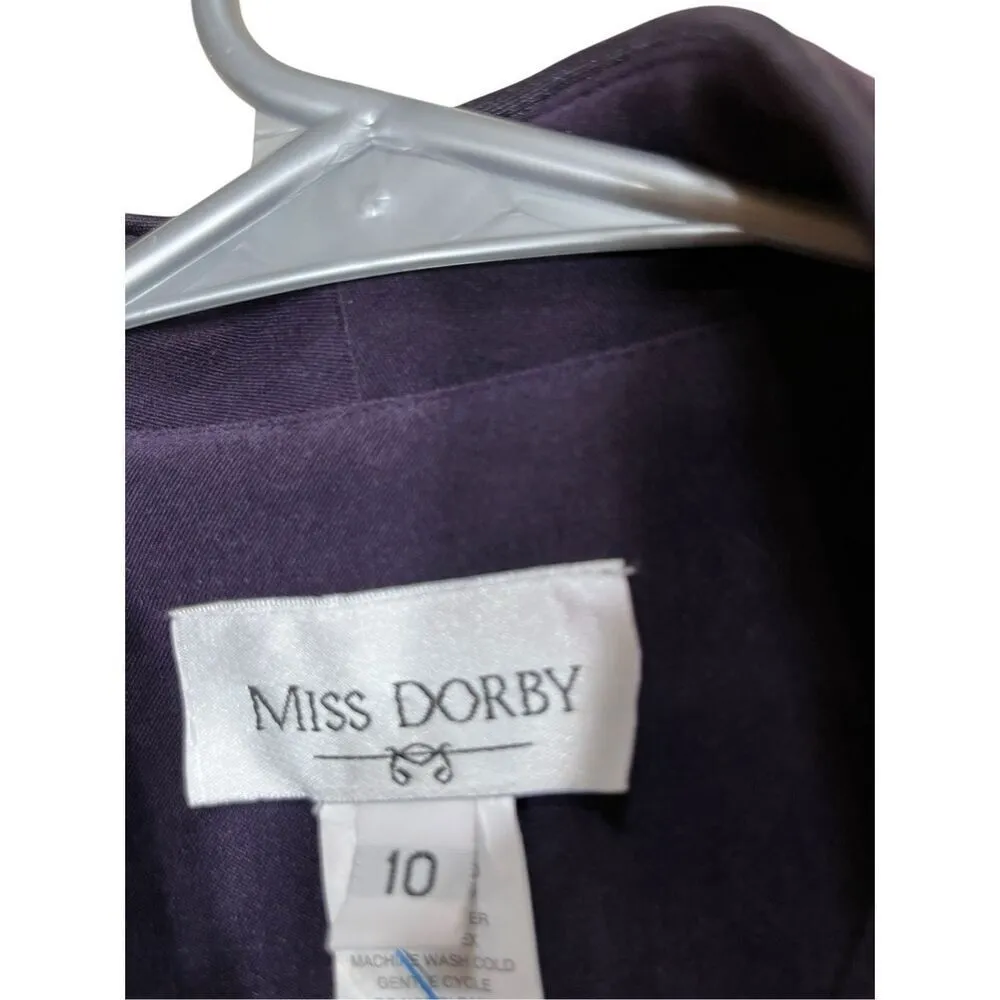 Vintage Miss Dorby Sleeveless Purple Sheath Dress W‎ Embroidered Blazer 10 - Image 11