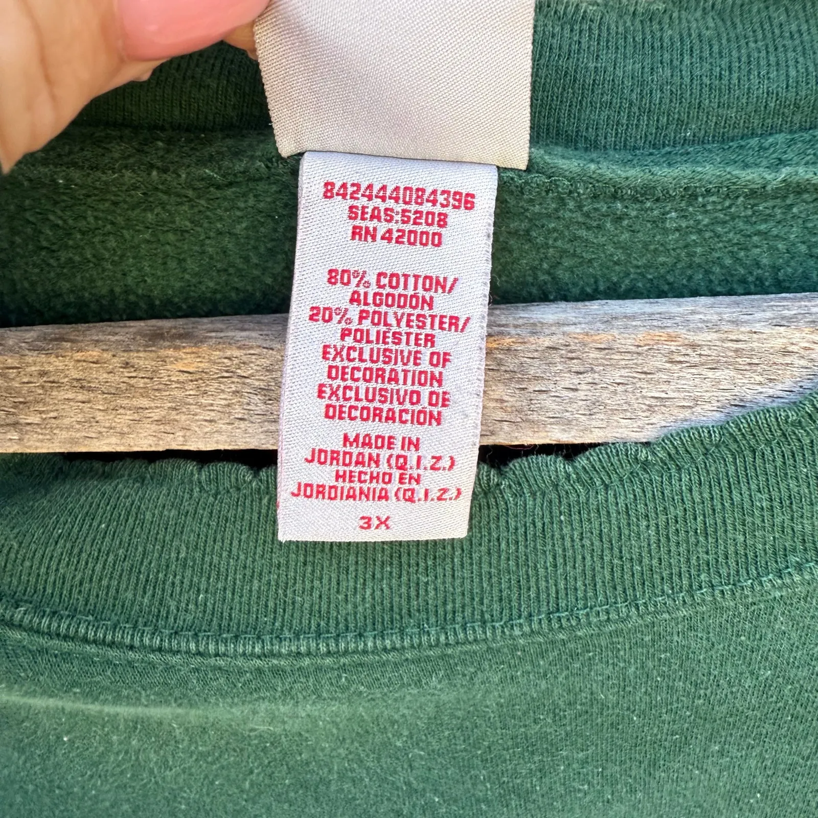 Y2K Christmas Green Embroidered Crew Sweatshirt Snowman Elf Reindeer Santa 3X - Image 5