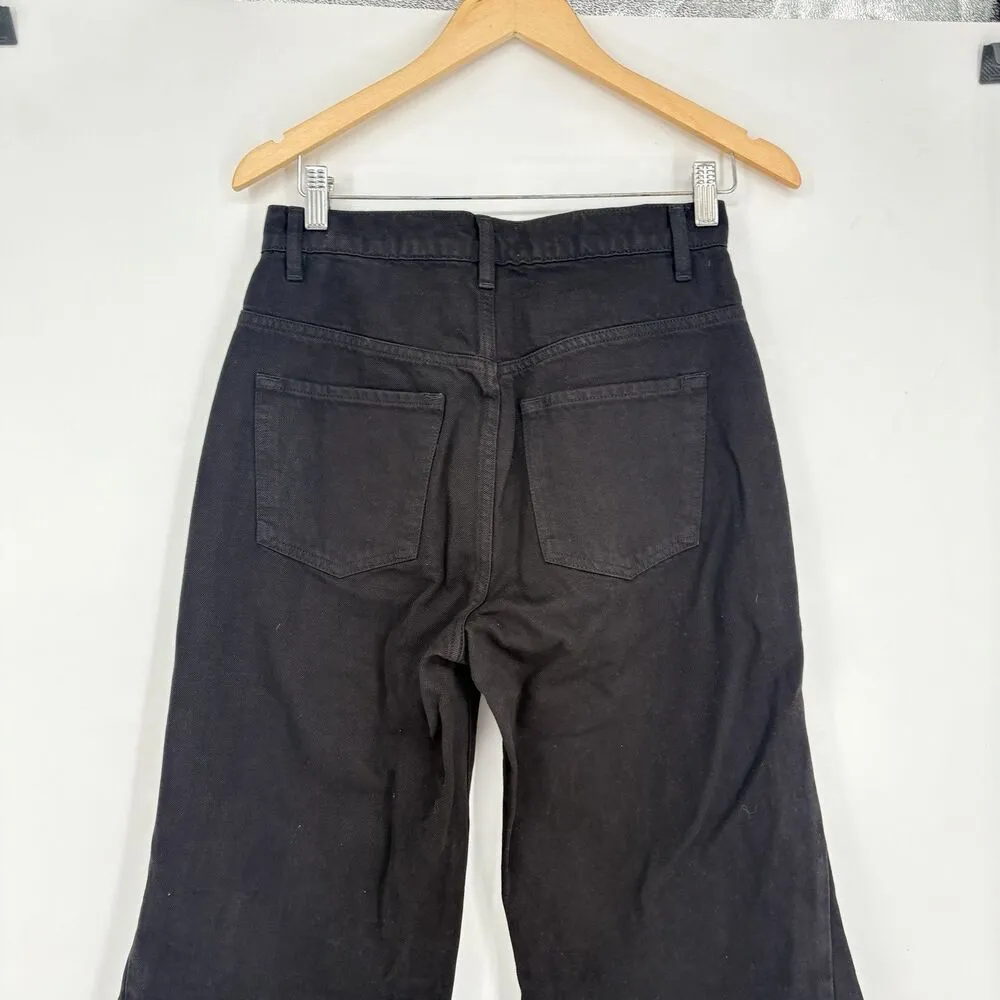 Frame  Denim Le Baggy Palazzo Wide‎ Leg Flare Black Jeans Size 26 - Image 8