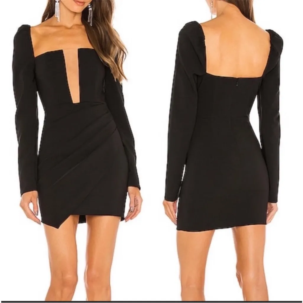 Michael Costello x REVOLVE Racquel Mini Dress in Black Size Small NEW - Image 2