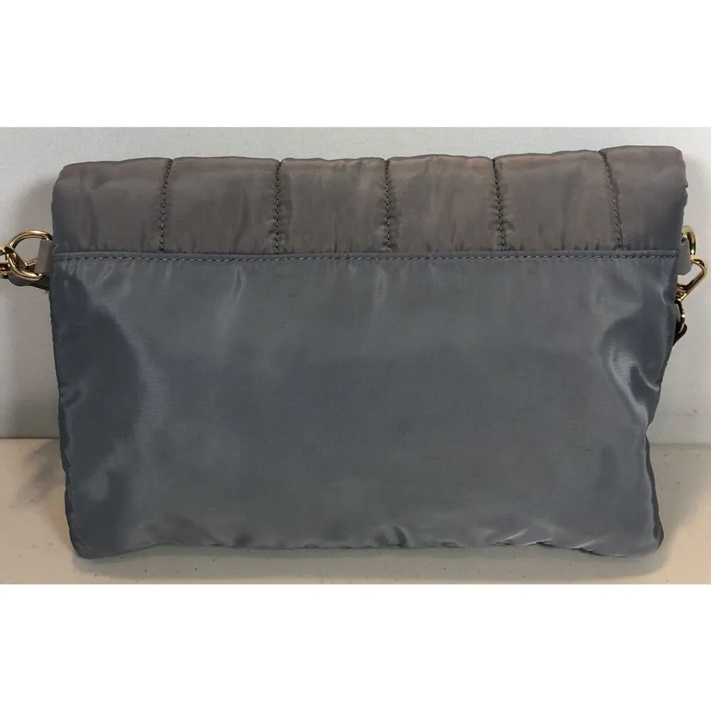 Violet Ray Eco Women’s Handbag, Light Gray Nylon Envelope Purse - Image 3