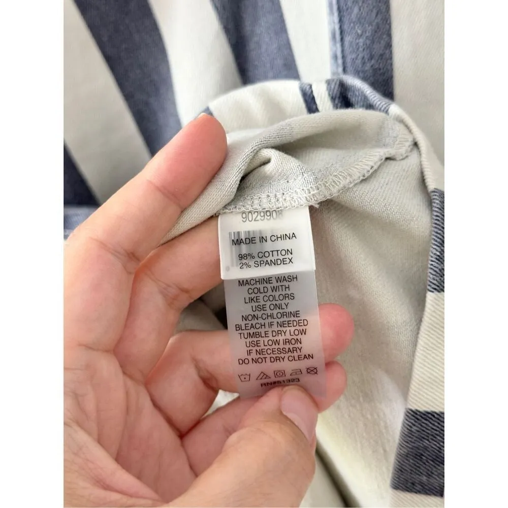 Vince Camuto Blue Denim Striped Casual Overall Dress Size Extra Small - Image 11