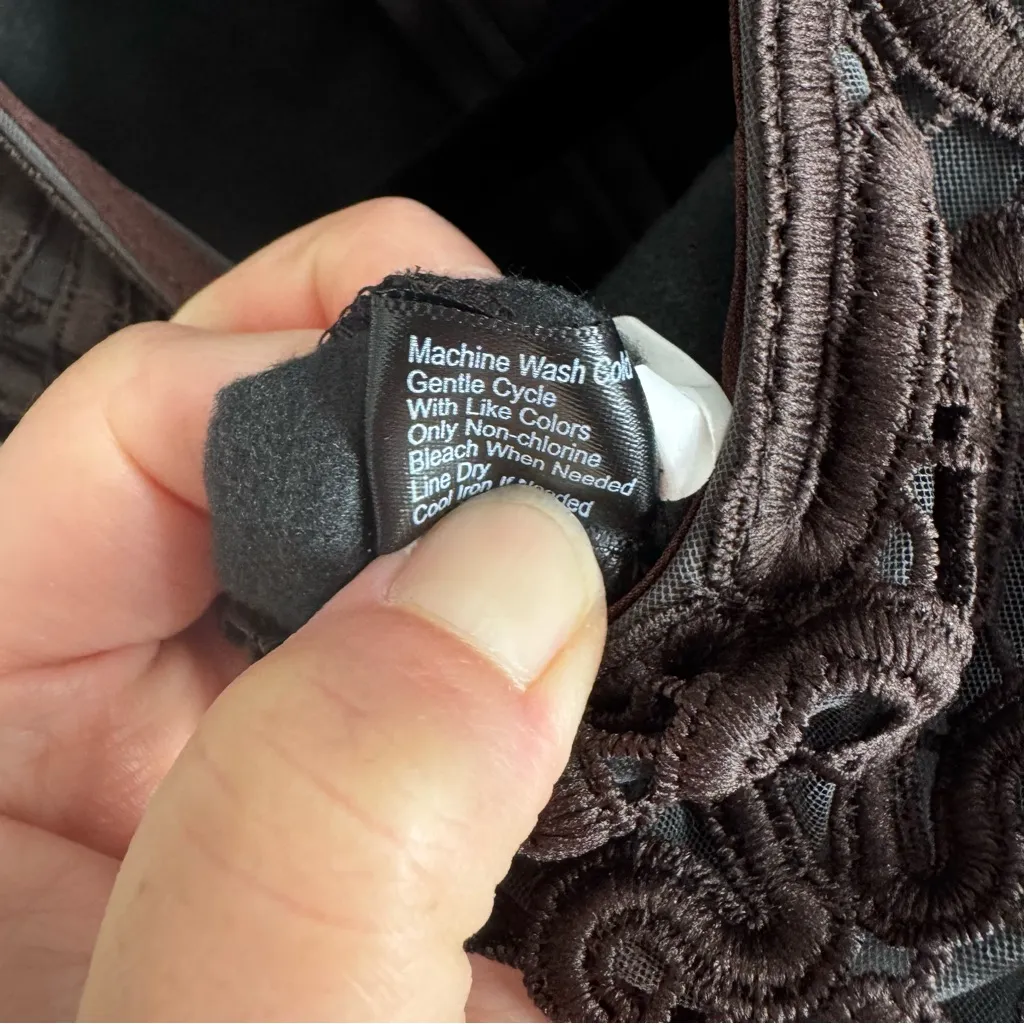 Boston Proper Dark Brown Faux Leather Pleated Midi Dress Size 4 - Image 9