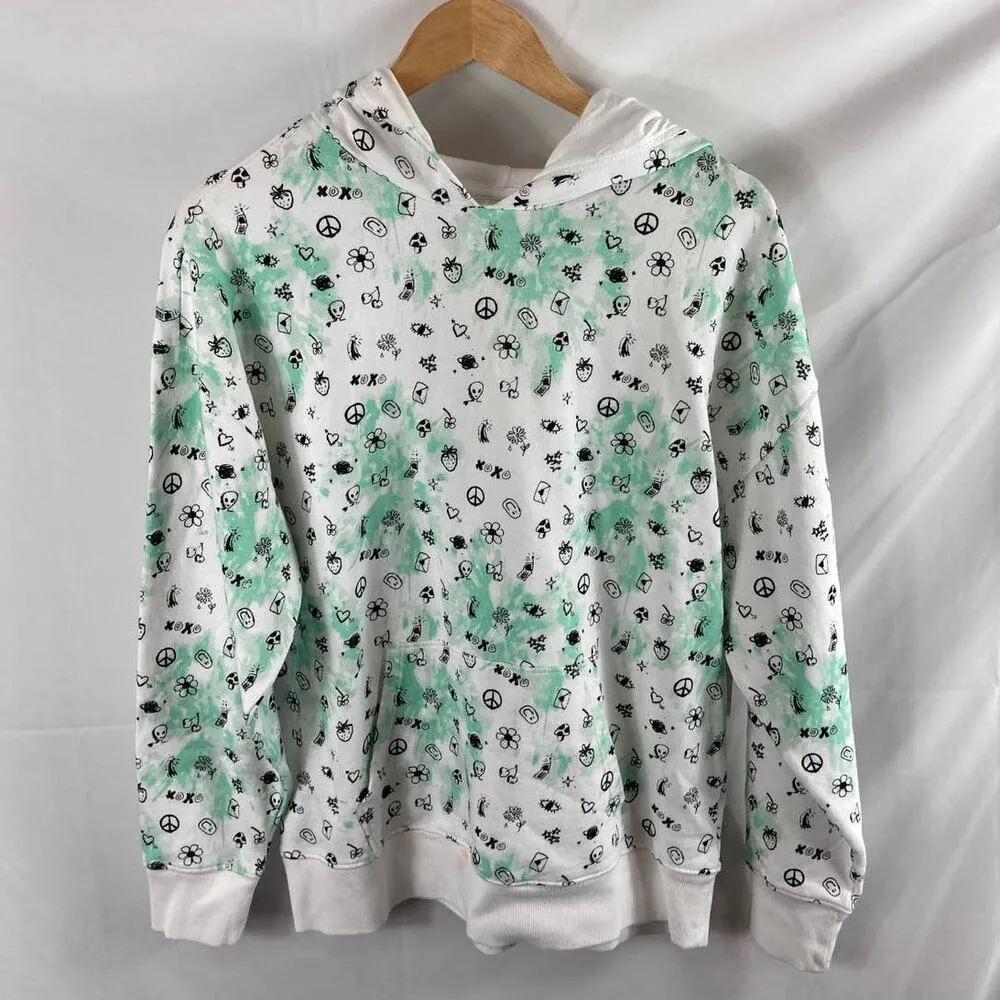 NWT BP. Hooded Pullover In Green Textured Sketch Journal Small - Image 2