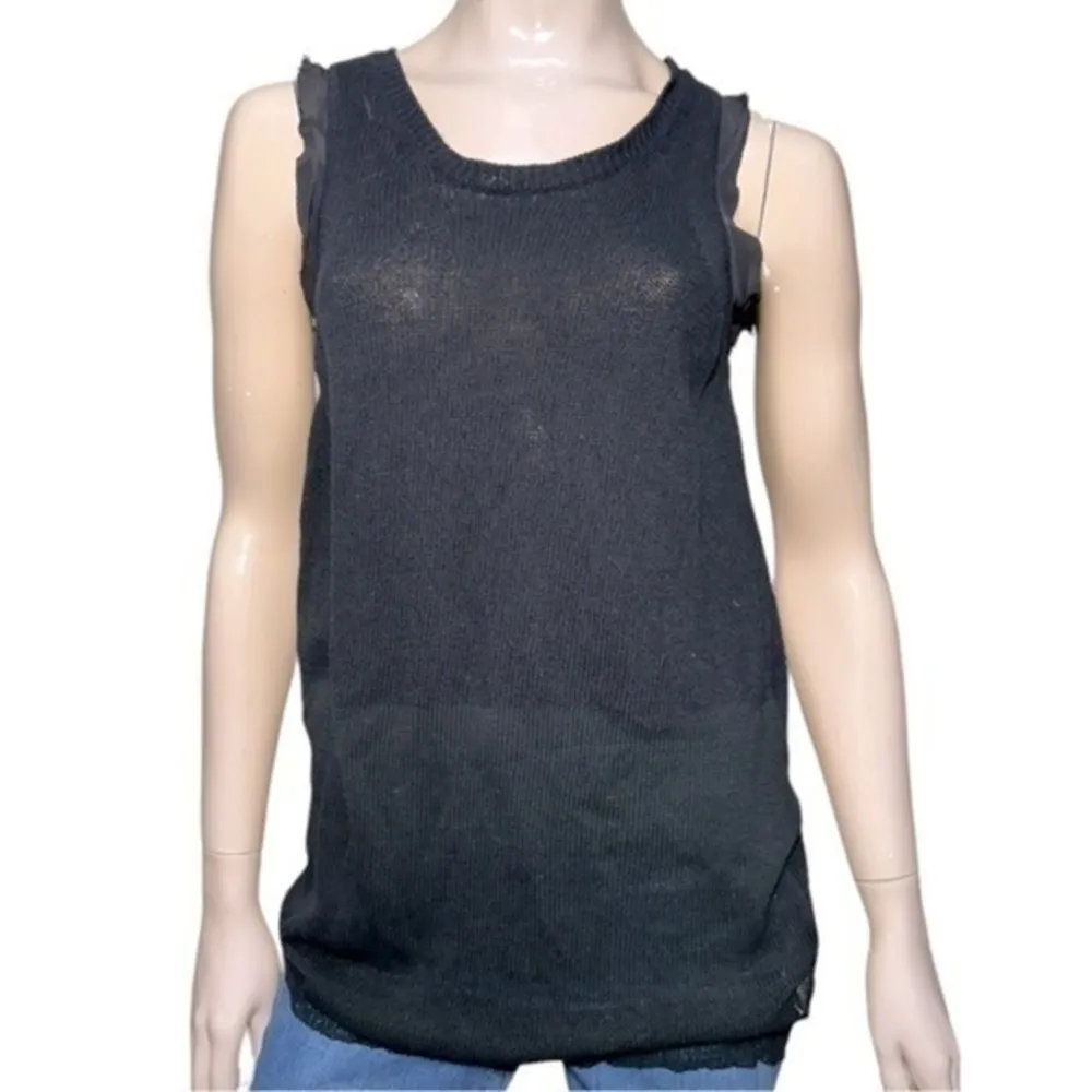 3.1 Phillip Lim XS Black Cotton Linen Blend Oversized Open Back Tank Sweater - Image 2