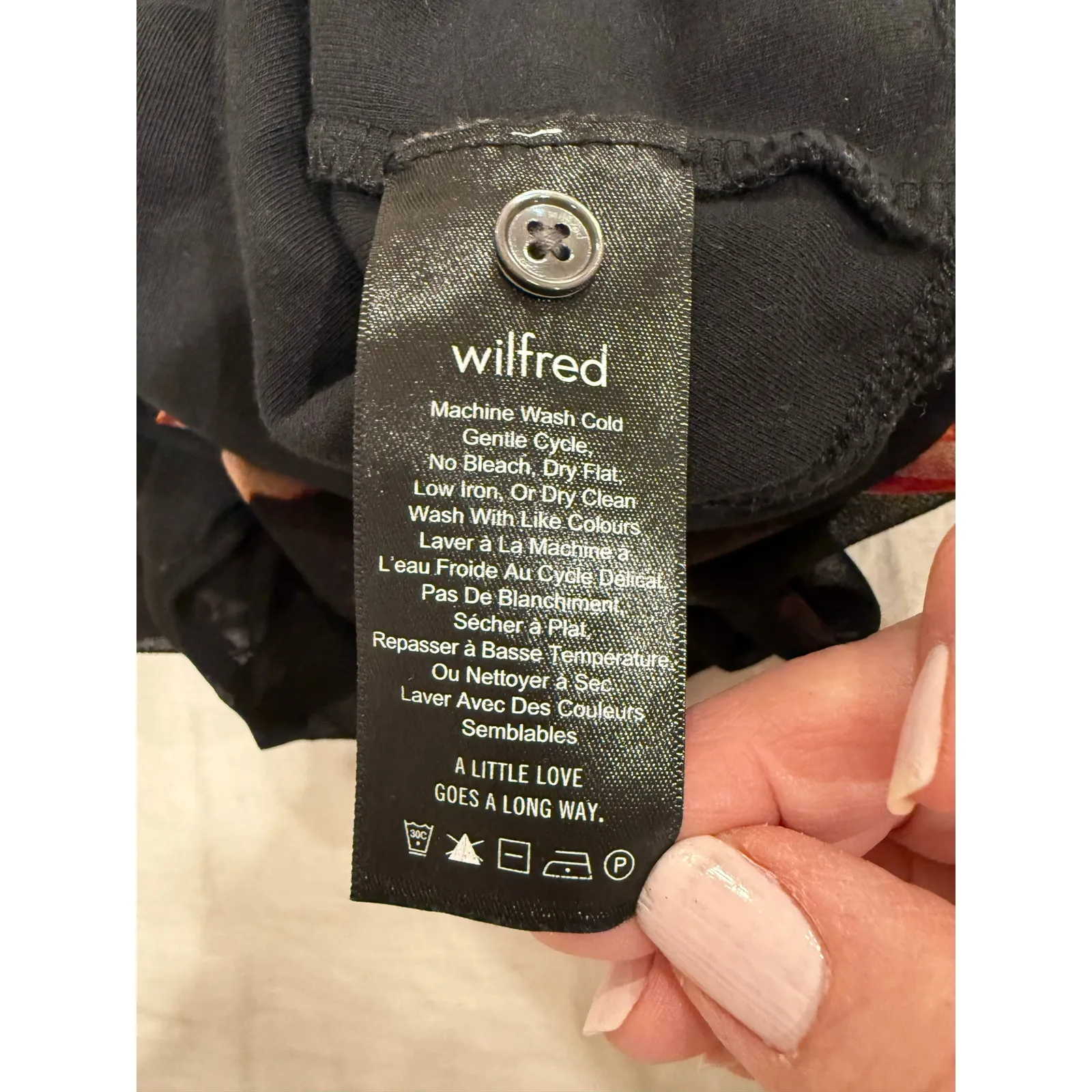 Wilfred Aritzia Talmont Sheer Chiffon Floral Bodysuit Black Women's Size XS - Image 9