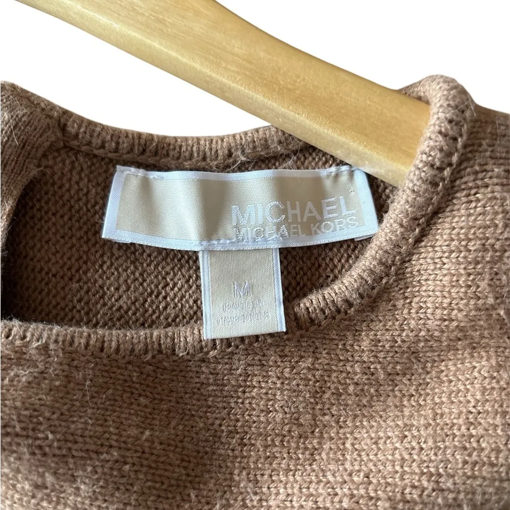 Michael Kors Hi-Lo Brown Back Zip Sweater - Image 4