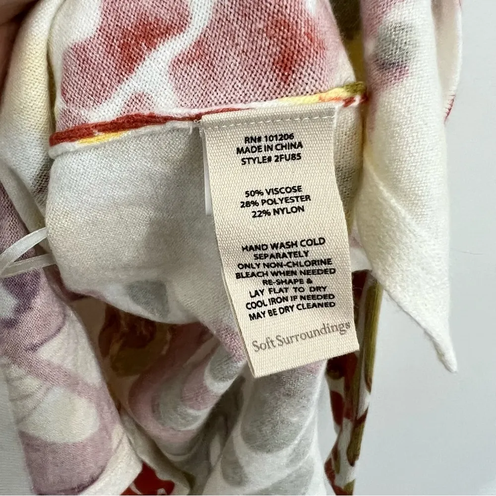 Soft Surroundings Desert Sage Sweater Size Small in Apricot Neutral Botanical - Image 9