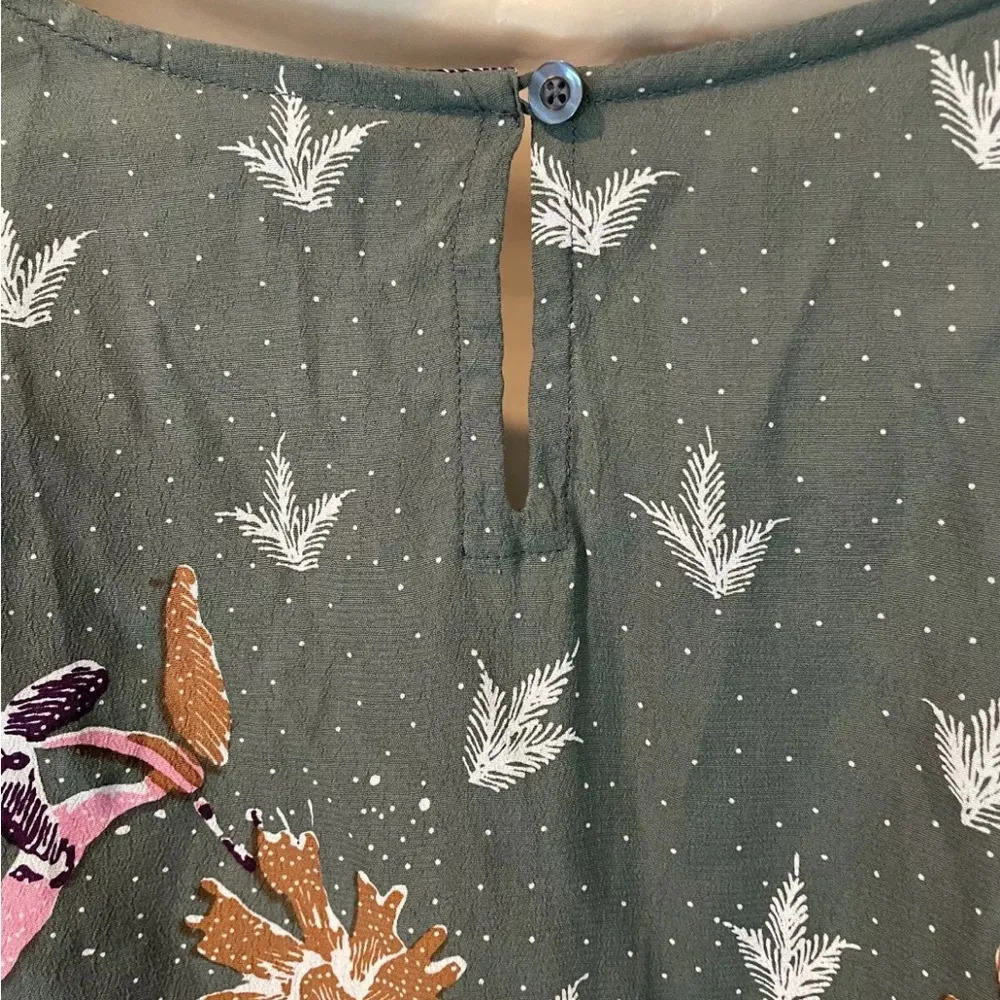 NWT Bel Kazan Women's XS Ophelia Blouse In Gray Ask Batik - Image 7