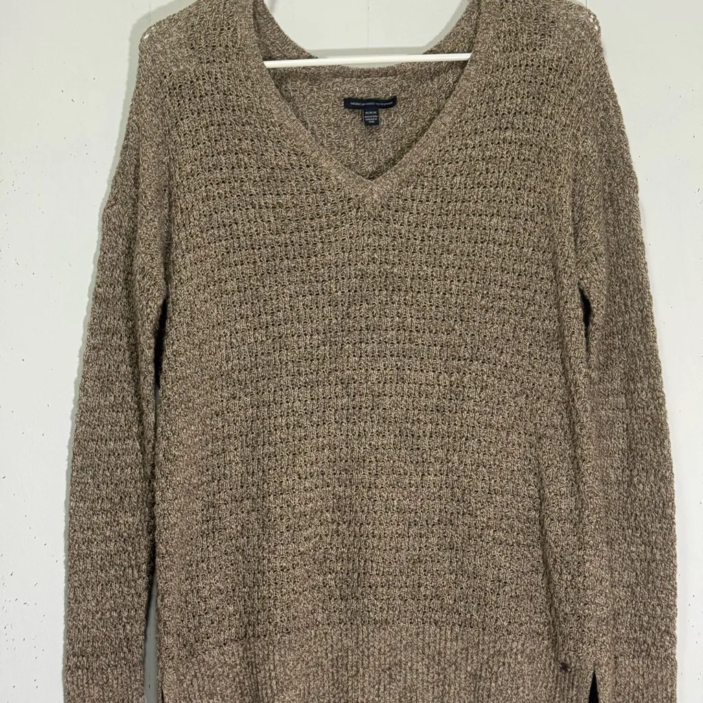 American Eagle Outfitters Textured Knit Sweater in Brown Women’s Sz M - Image 8