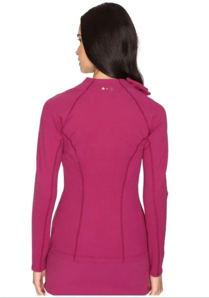 NWT  x Beyond Yoga Zinfandel Neck
Bow Front Zip Jacket sz S - Image 2