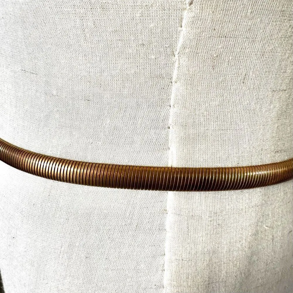 Vintage Gold Tone butterfly Stretch Waist Belt Gold - Image 3