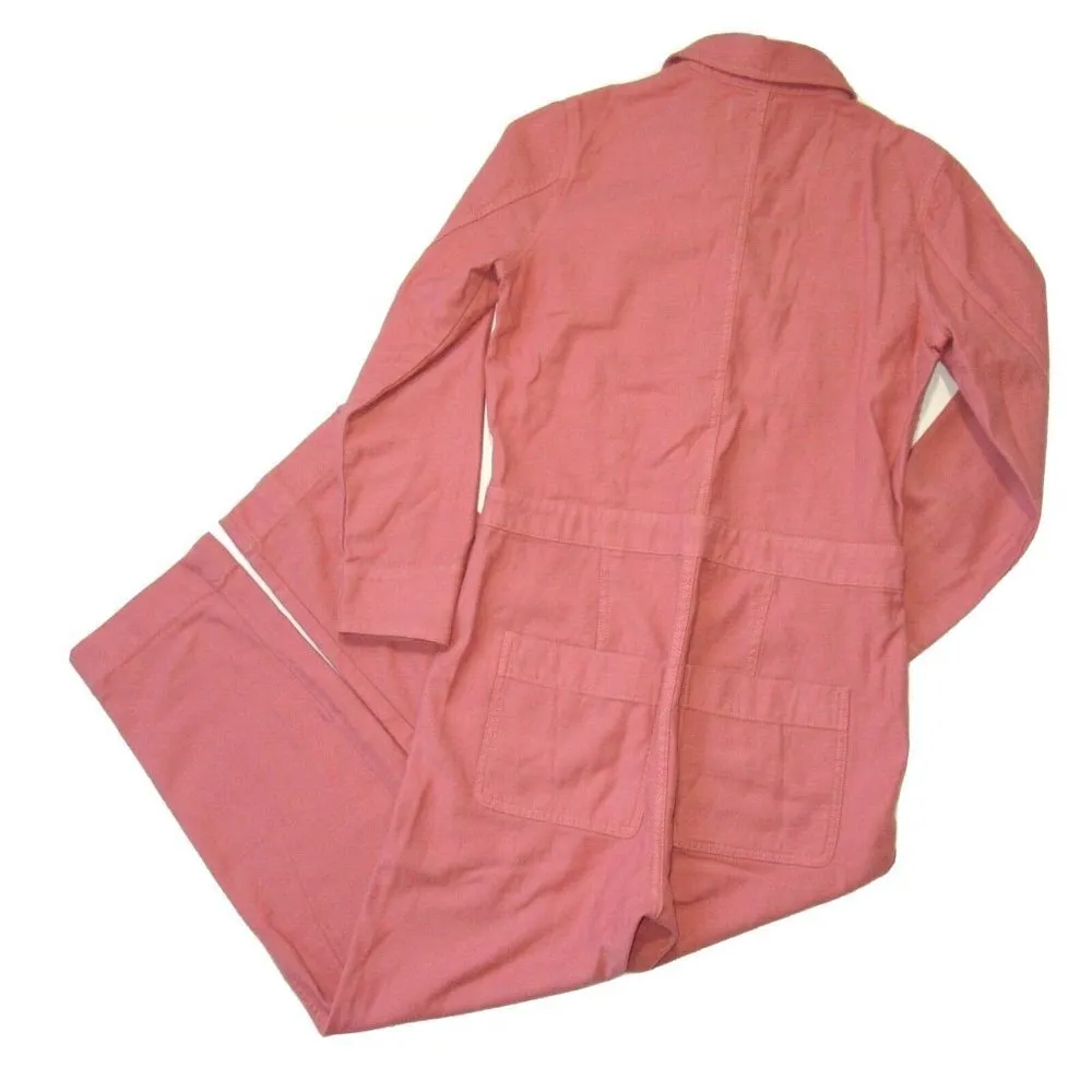 NWT Madewell Garment Dyed Zip Pocket Coverall in Rose Dust Pink Jumpsuit XS - Image 4