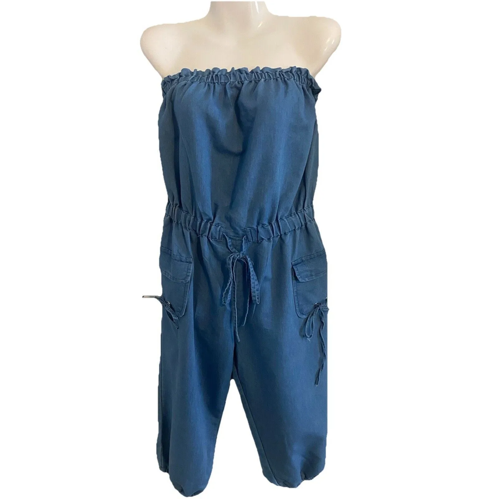 NWT Thread Story Size Med Drawstring Stretch Waist Lightweight Jumper Blue - Image 3