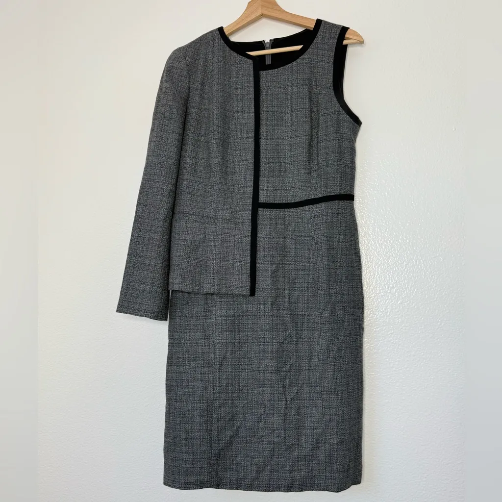 Talbots tweed suits set dress blazer Gray Black classic woven in Italy wool 🇮🇹 6 - Image 3