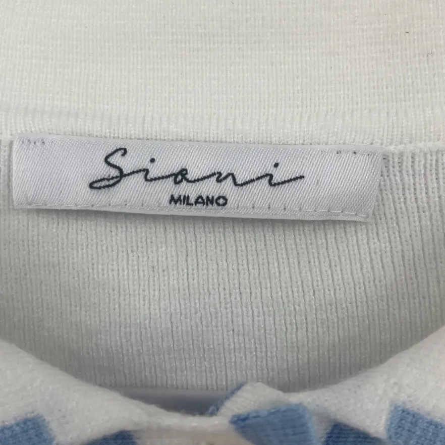 Sioni Polo Sweater Sz L Preppy Coquette Clean Girl Sheer Nautical Romantic Blue Size L - Image 11
