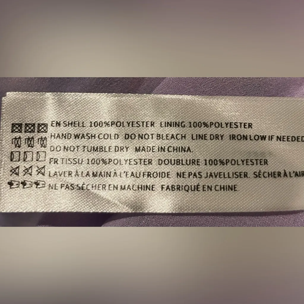 Anthropologie En Saison‎ Floral Organza Blouse Lilac Top Shirt Open Back Small Blue - Image 8