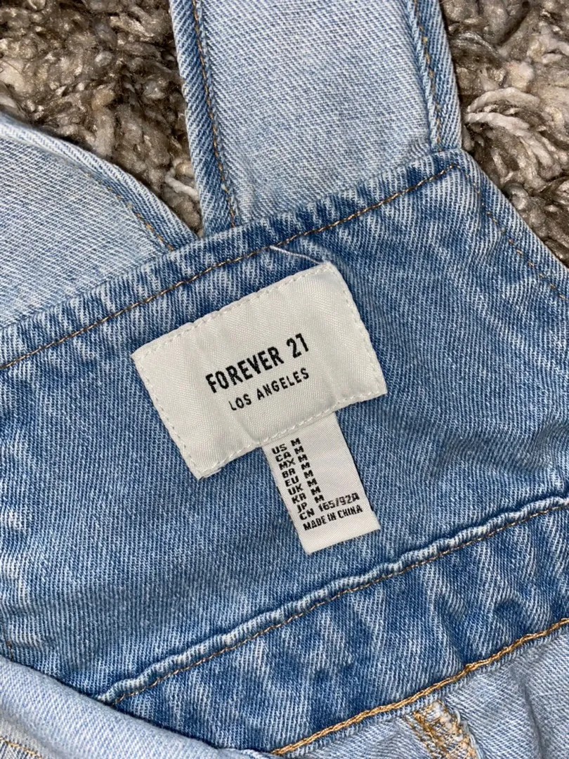 Distressed Denim Overall Dress - Image 4