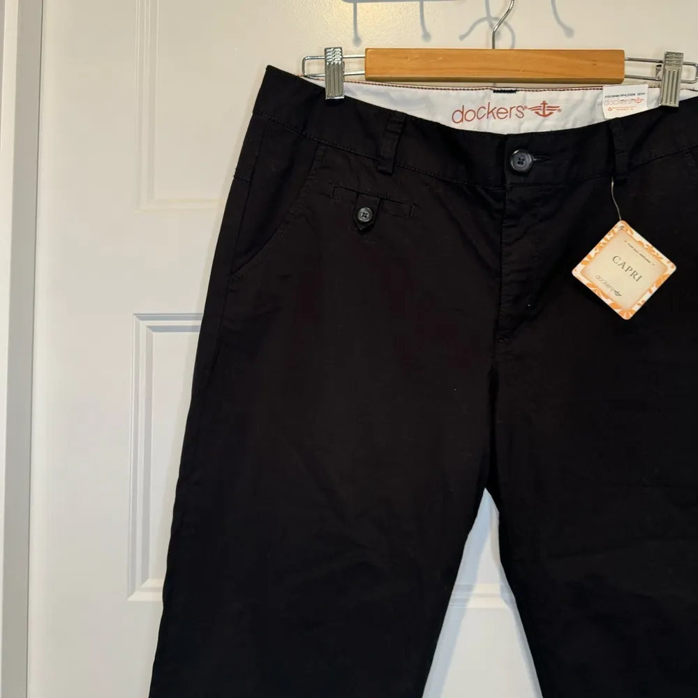 Dockers Black Khaki Cropped Cuffed Pants Size 12 NWT - Image 2