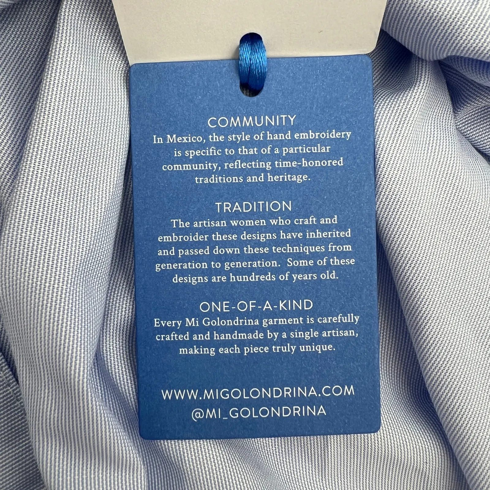 Mi Golondrina Soledad Blouse Blue - Image 4