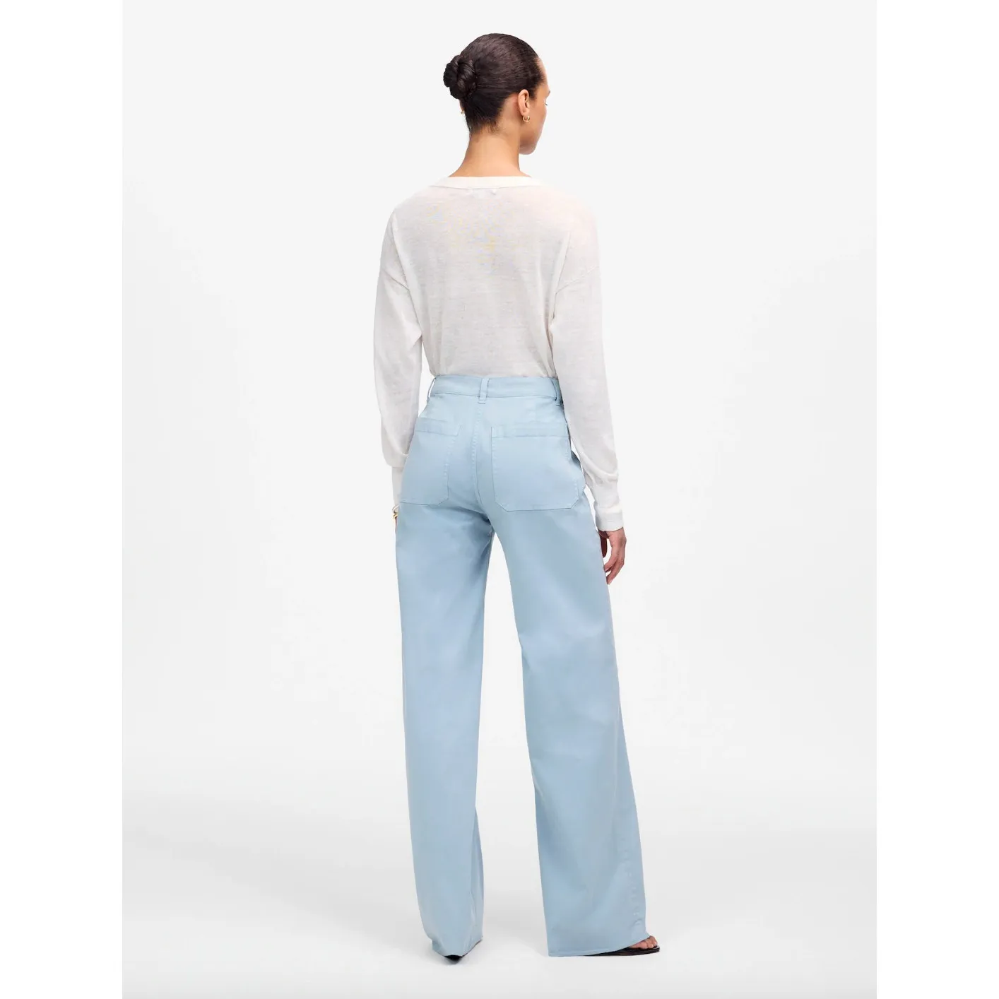 Madewell The Emmett Wide Leg Pant Patch Pocket Blue Horizon High Rise US 26 NWT - Image 4