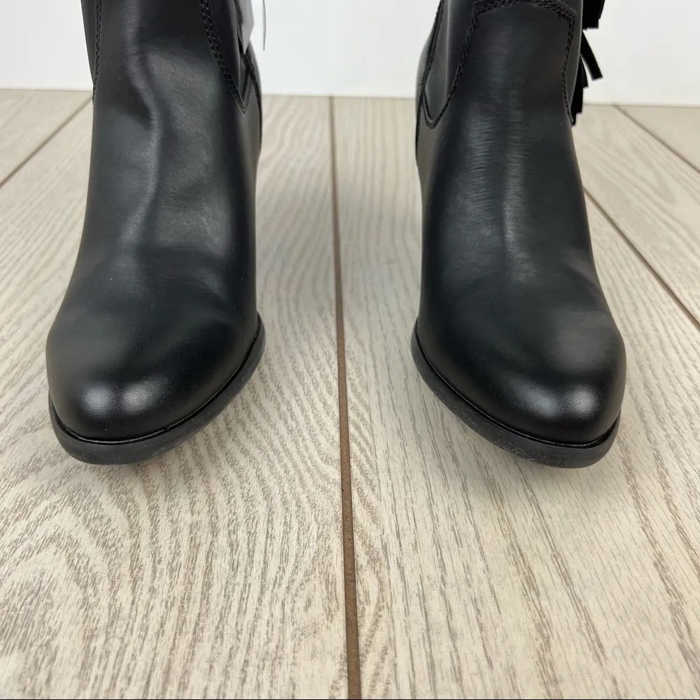 Code West Hugs N Kisses Fringe Western Boots 9M Black Faux Leather $110 - Image 4