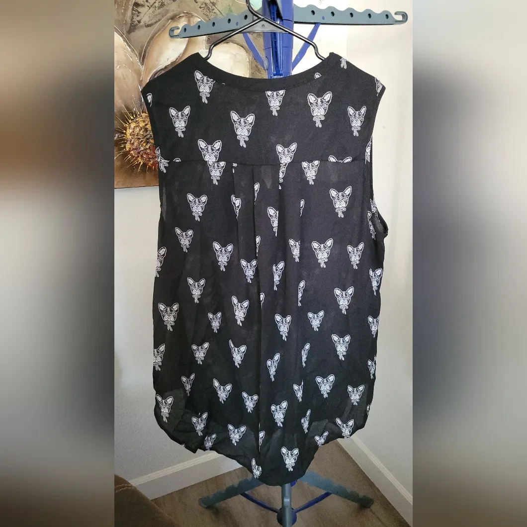 Torrid Harper black sleeveless French Bulldog shirt 2 - Image 10