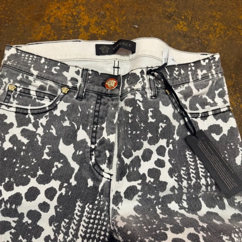 Versace Monochrome Patterned Men's Skinny Jeans - Image 3