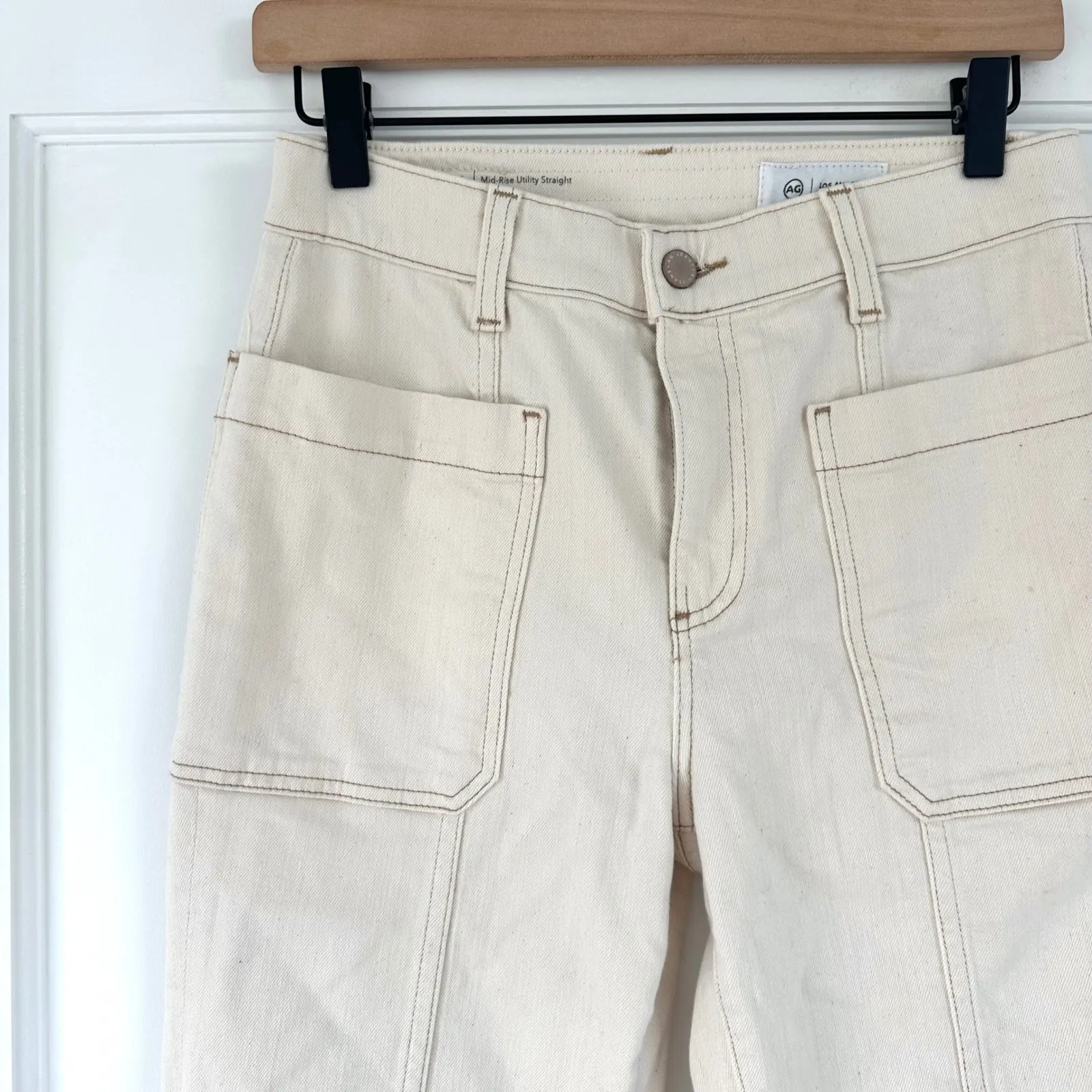 AG Adriano Goldschmied‎ Lila Mid Rise Utility Straight Jeans Size 25 Japanese - Image 7
