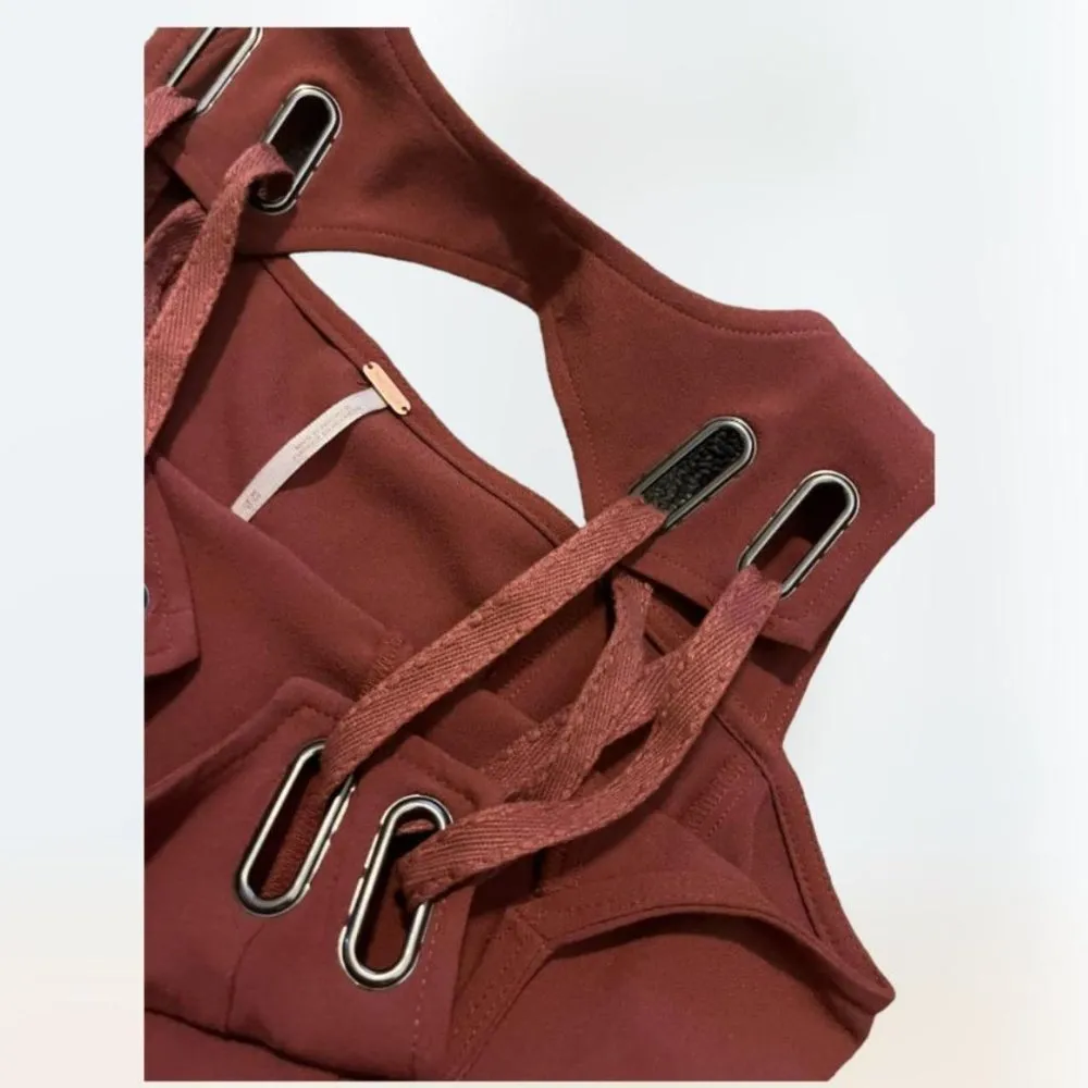 Free People Baby Love Trapeze Mini Dress Cut Out Back Salmon Sleeveless Size XS - Image 5