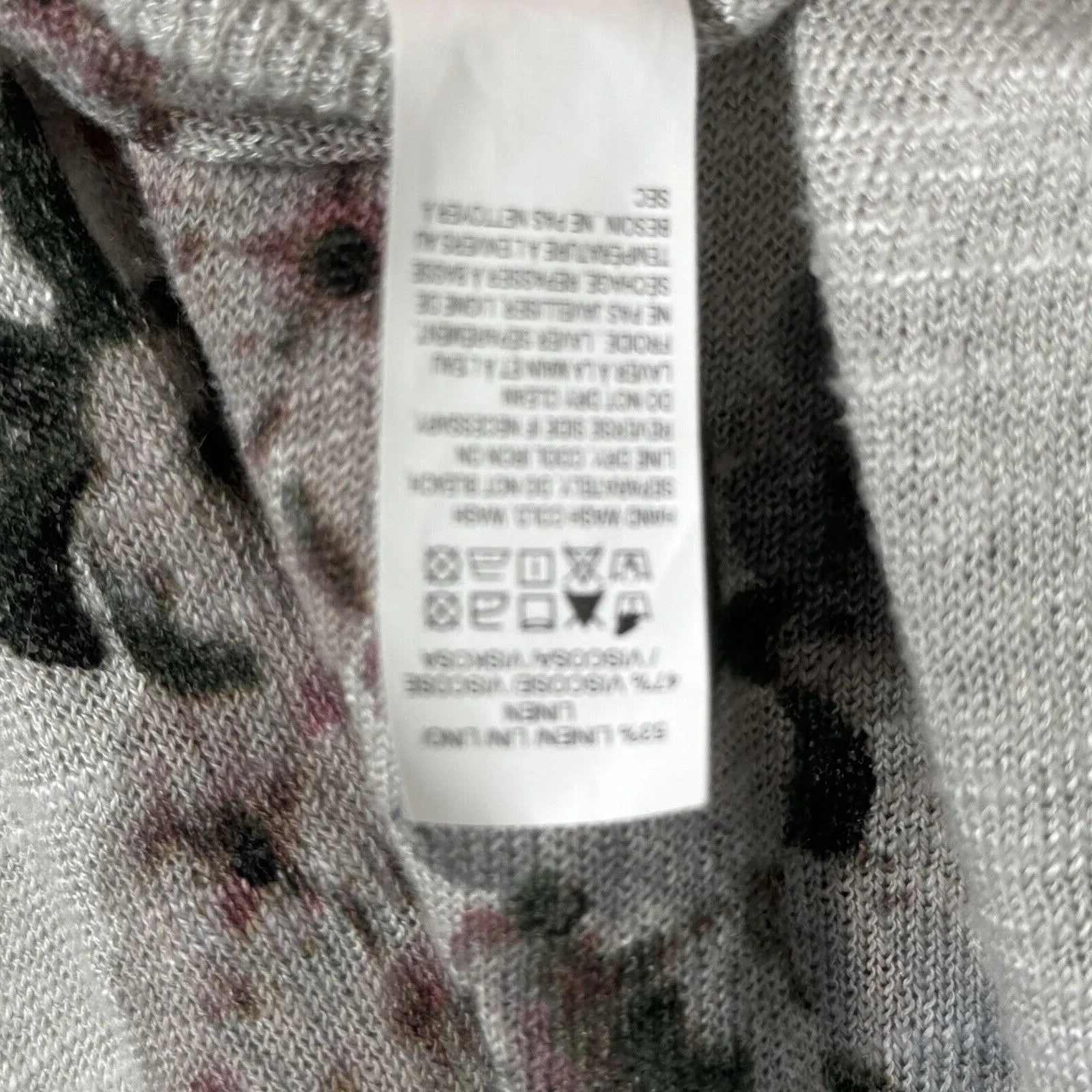 Lucky Brand‎ Sweater Womens Small Glacier Gray Pink Cardigan Cottage Bohemian - Image 7