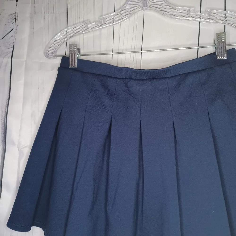 SO Navy Blue Pleated Mini Skater School Girl Skirt - Image 6