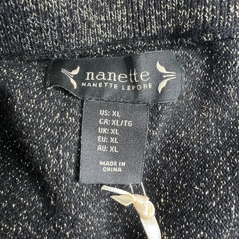 Womens Nannette leopore stretch metallic gold flare skirt casual chic size XL. - Image 2