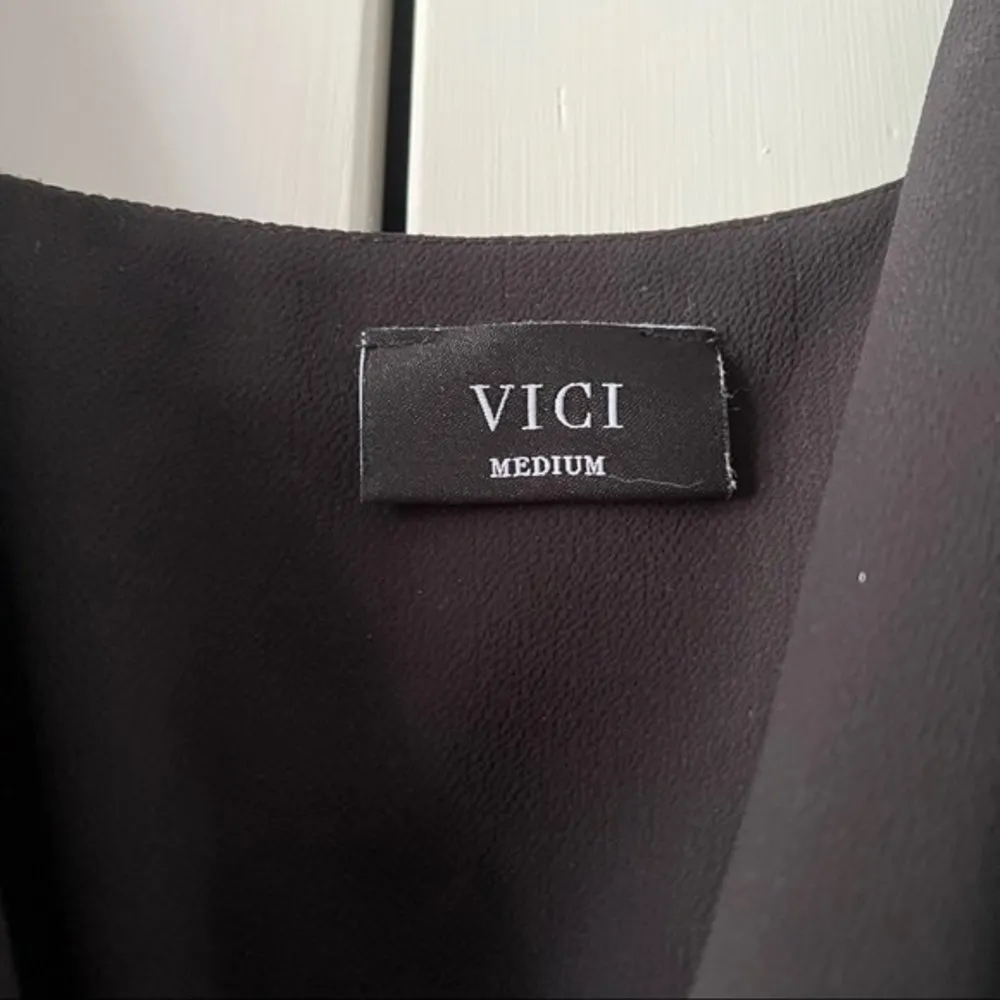 Vici Black Wrap Mini Dress Size Medium - Image 5