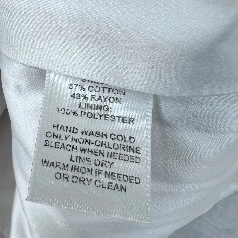 White House Black Market Floral Corset Top White 2 Strapless Pleats Feminine - Image 10