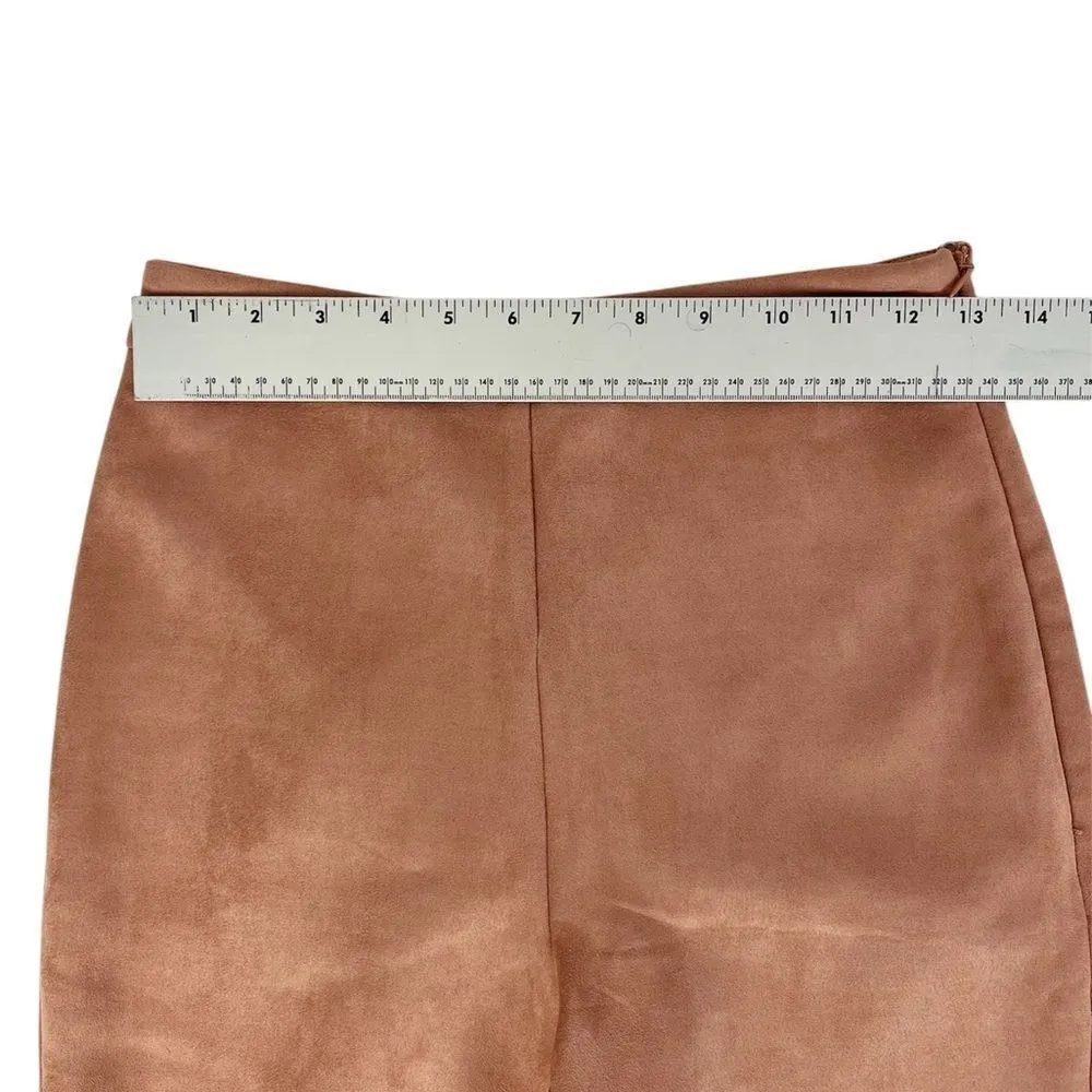 L'Atiste By Amy Light Brown Taupe Faux Suede Crop Tube‎ Top Pants Set Size Small - Image 5