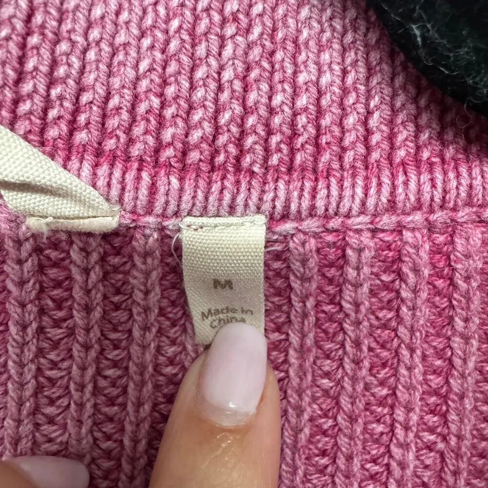 Soft Surroundings Womens Wilde Fiery Fuchsia Pink V Neck Sweater Size Medium - Image 5