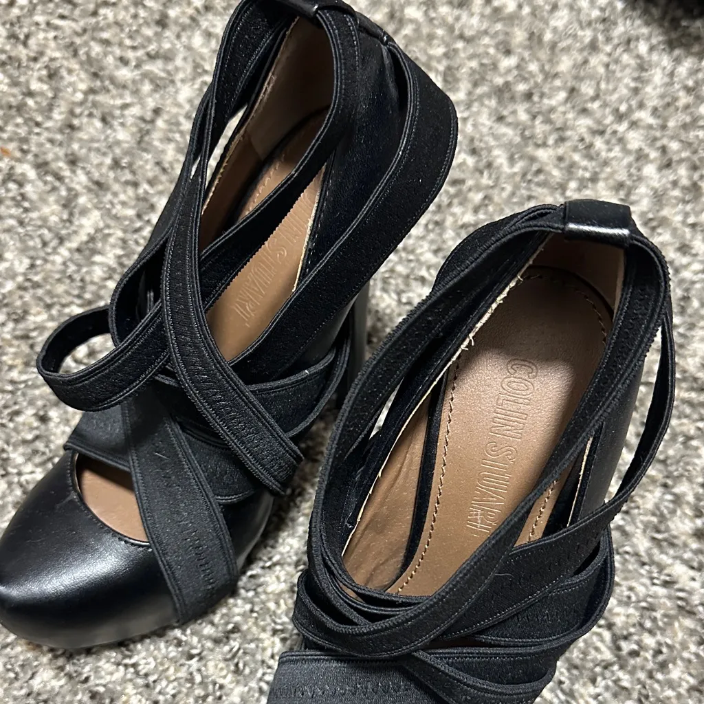 Colin Stuart Black Strappy Heels - Image 2