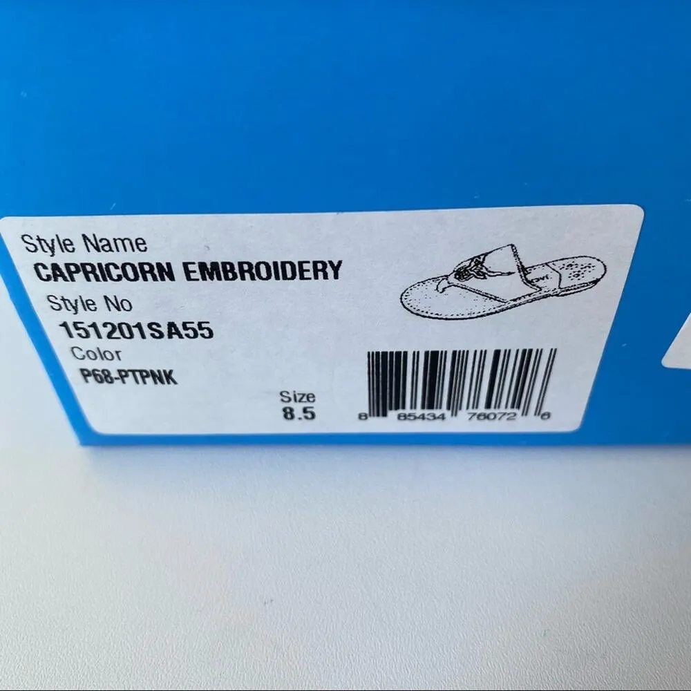 Jack Rogers Pink Leather Capricorn Embroidery Shoe - Image 7