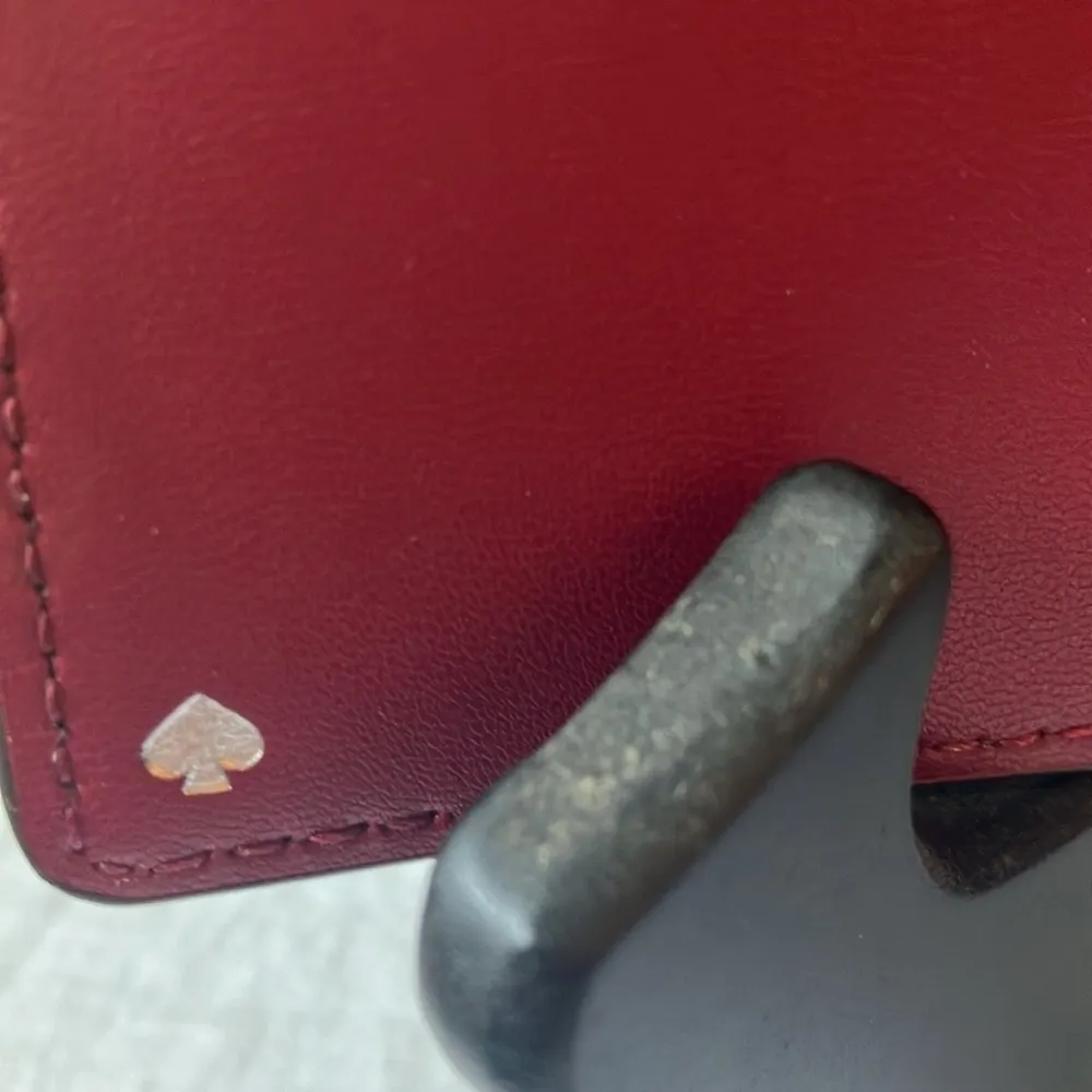 Kate Spade: Colorblock Blue/Purple tone 12 card slots- ID card spot- red inside - Image 7