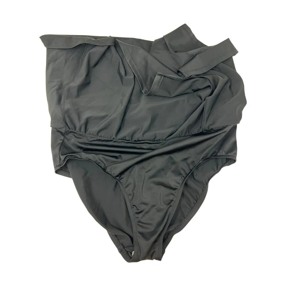 Swim Solutions Women's Thigh Minimizing Slimming Black Swim Skirt 14 - Image 3