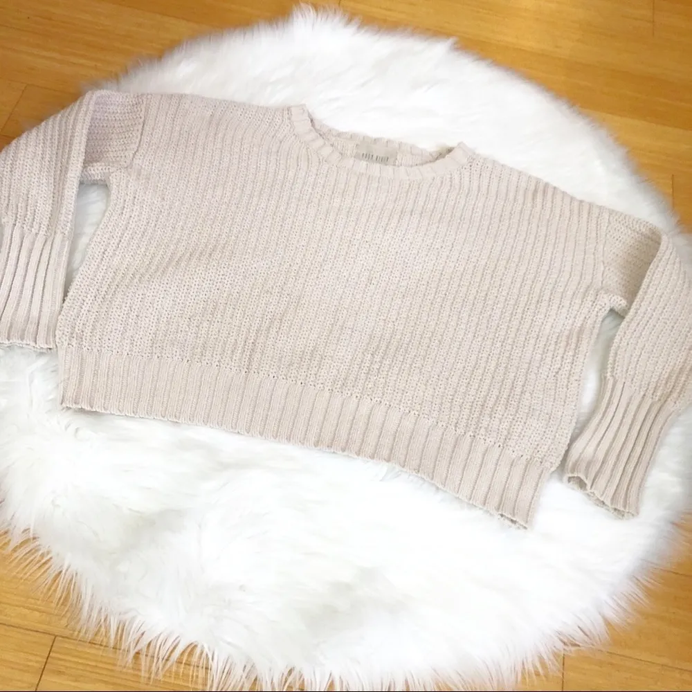 Moon River Cropped Chunky Chenille Sweater XS - Image 2