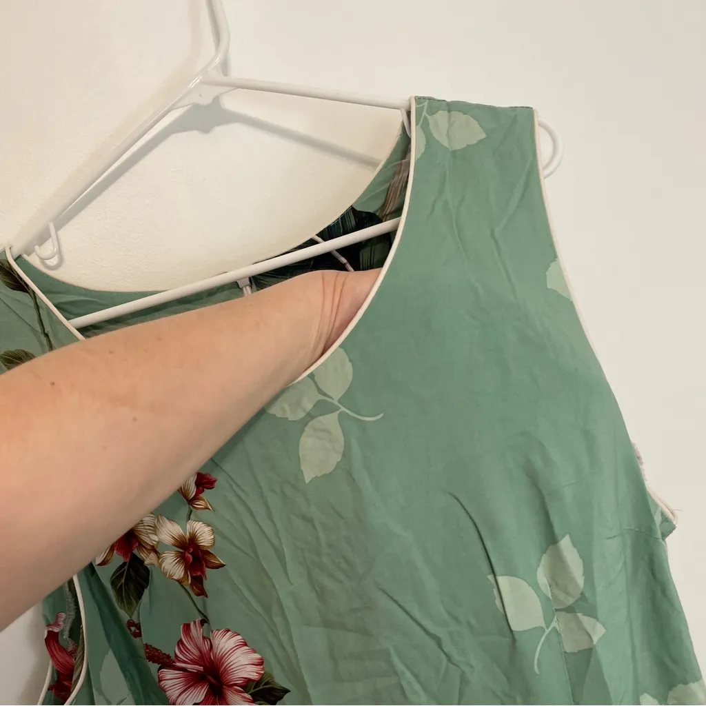 PARADISE BAY Plus Size Floral Bird of Paradise Long Dress Green Hawaiian Maxi - Image 6