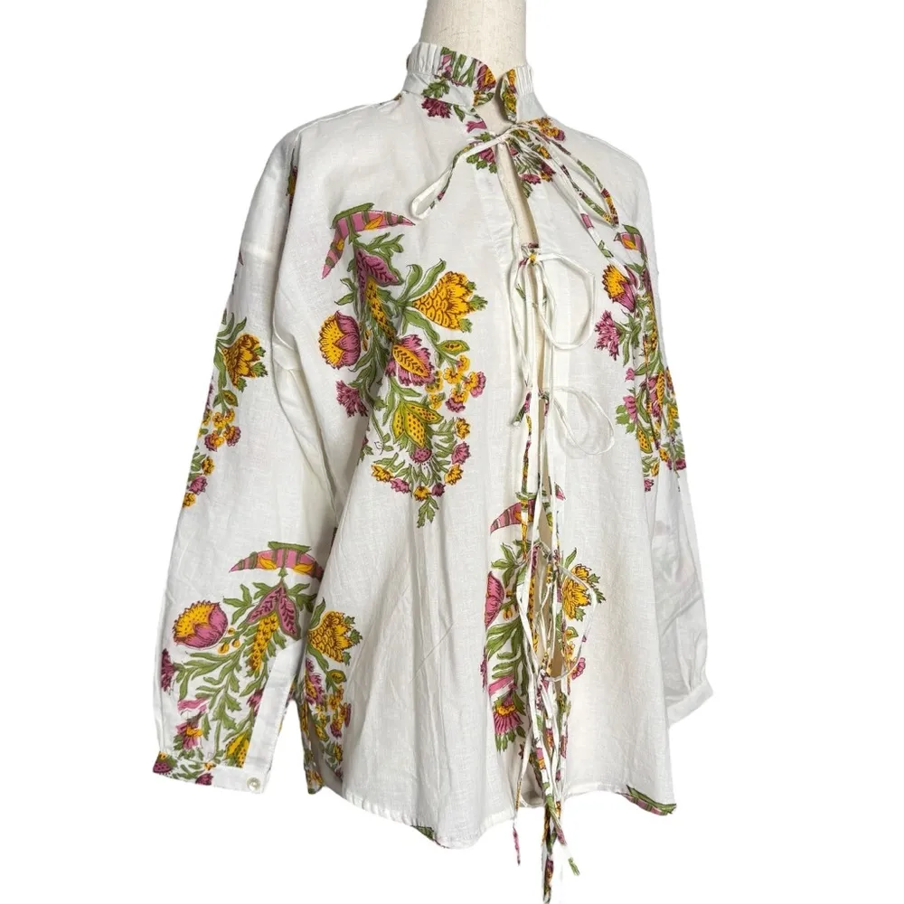 Alix of Bohemia Willa Fleur Tie Shirt Size XS - Image 9