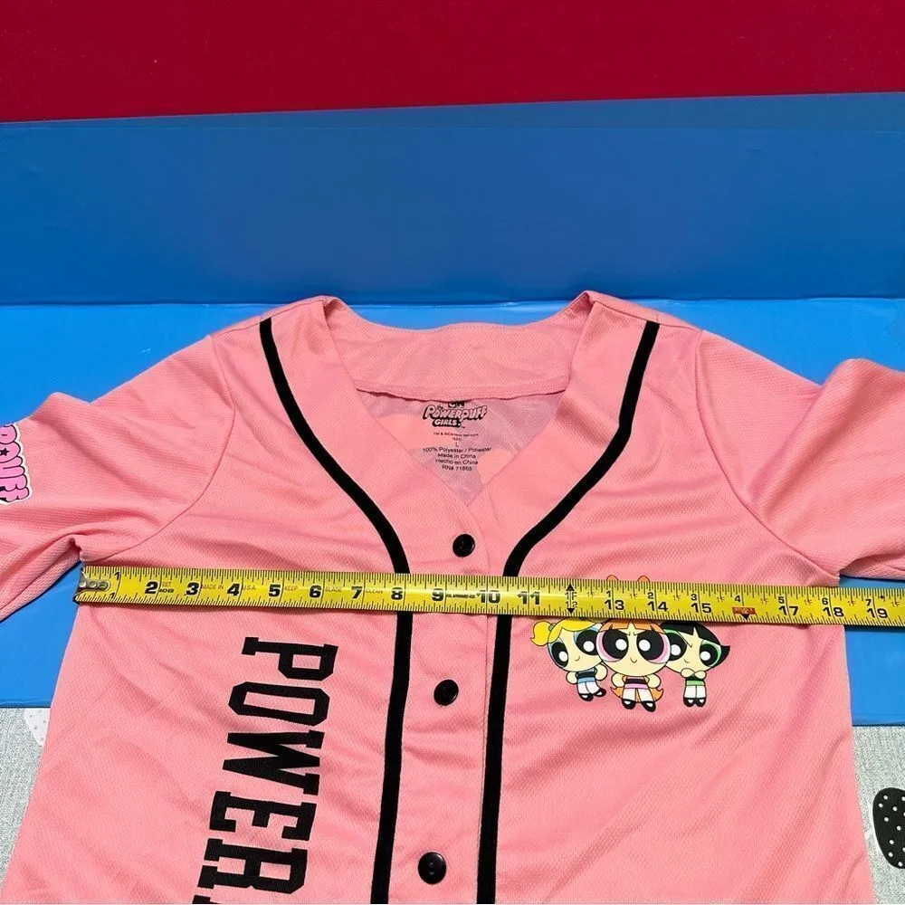 POWERPUFF Girls Jersey Baseball shirt L Pink Size L - Image 6