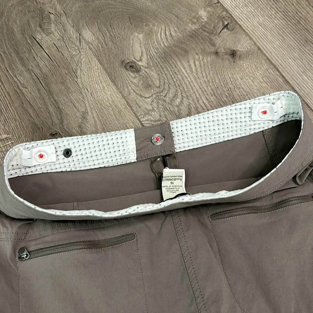 L.L. Bean High Rise Hiking‎ Skort Brown Travel Casual Stretch Skirt Size 10 Tan - Image 11