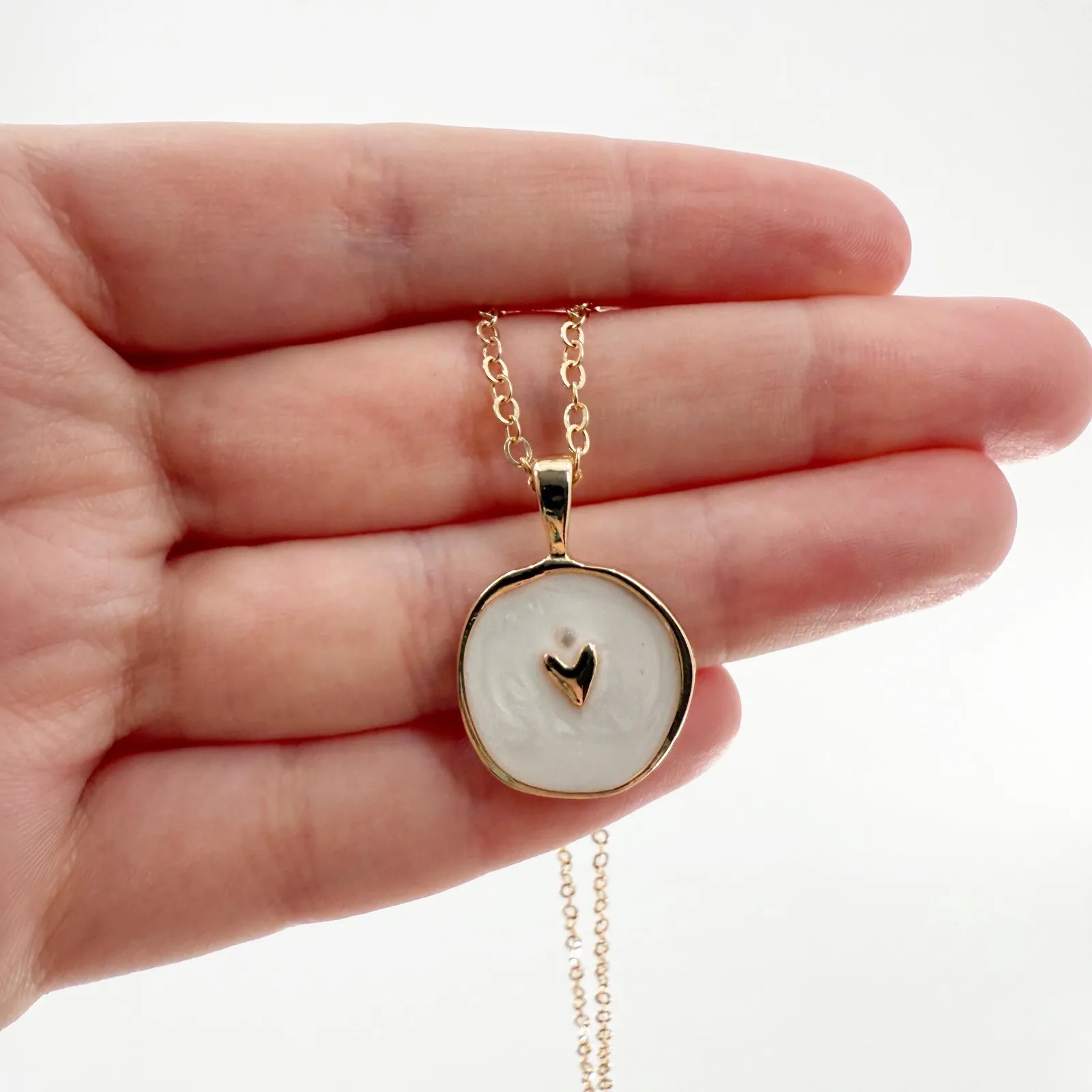 White Heart Necklace, Heart Necklace, Heart Love Necklace, Valentine's Day Gift - Image 4