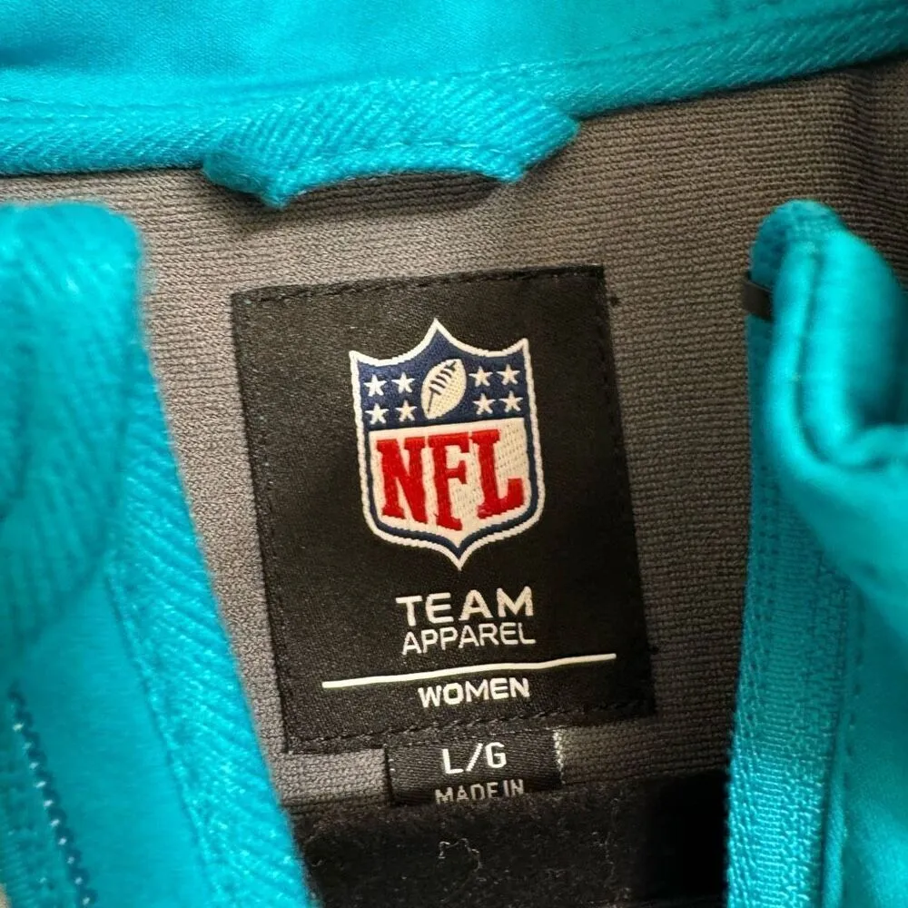 NFL Miami Dolphins Teal Soft Shell Light Hooded Zip Jacket Large NWT - Image 5