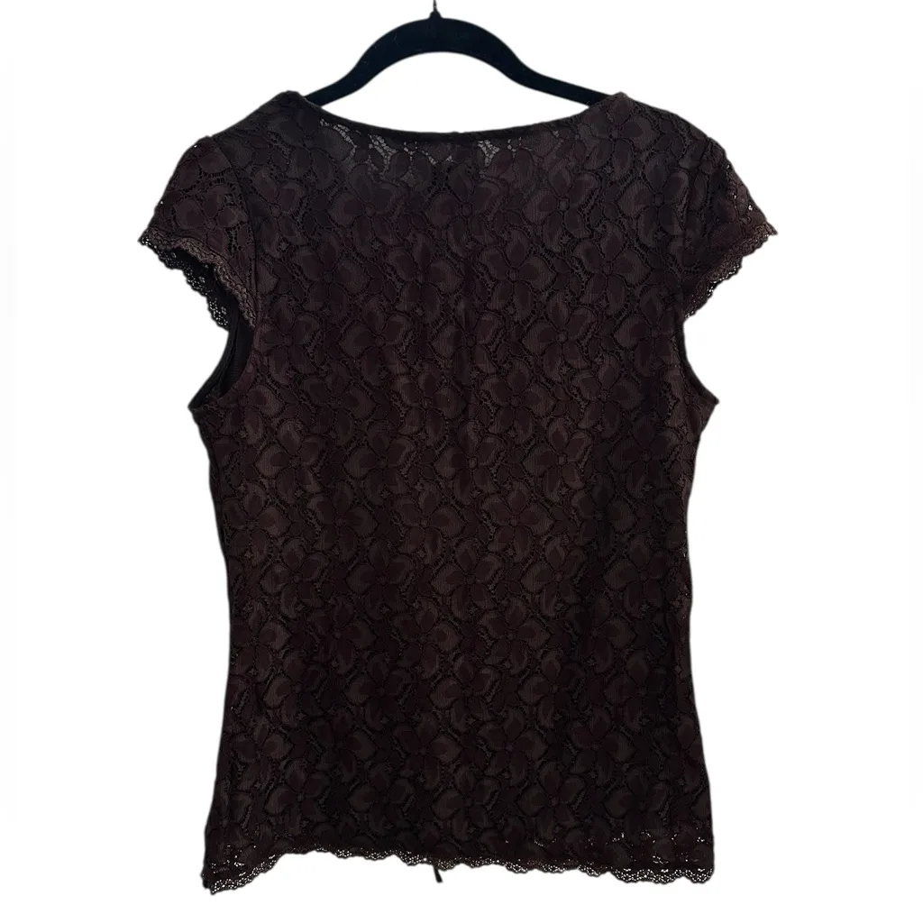 Merona Vintage Y2K Lace Babydoll Top Bow Tie Forrest Fairy WhimsiGoth Size Med - Image 5